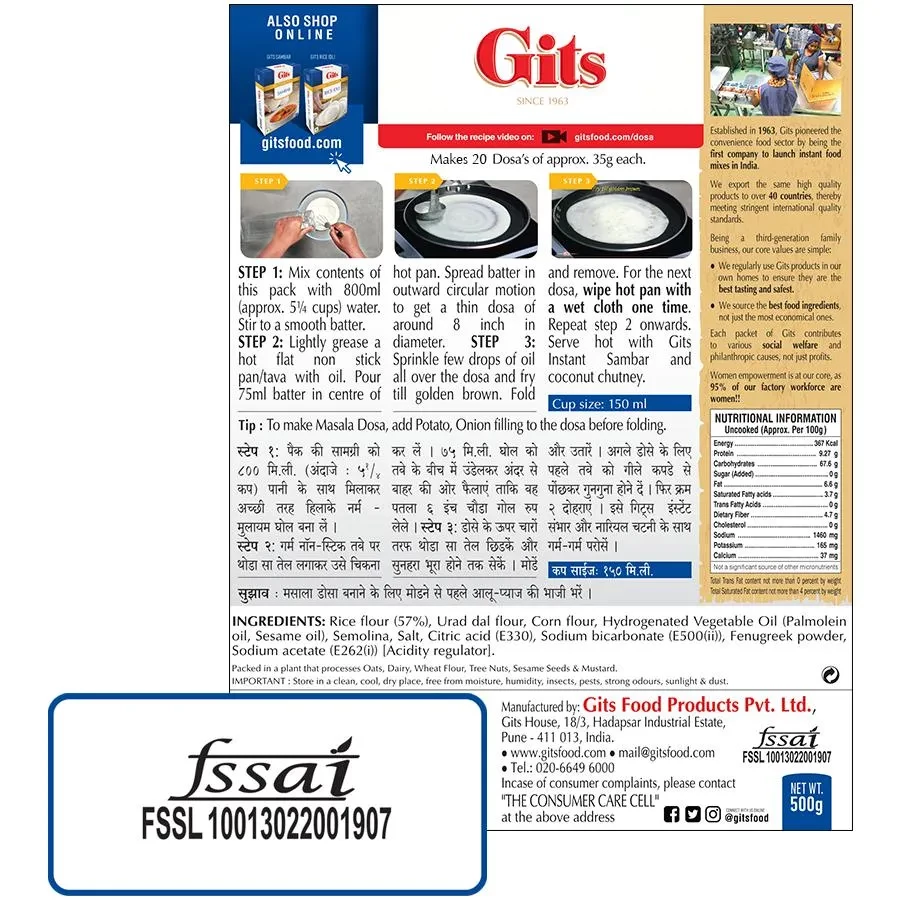 Gits Dosa Breakfast Mix, 500 g Carton-5.webp